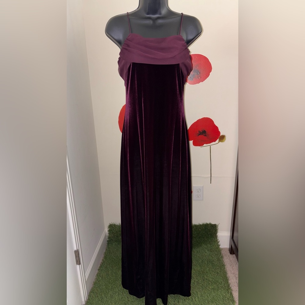 Vintage Plum Satin Evening Dress Size 4